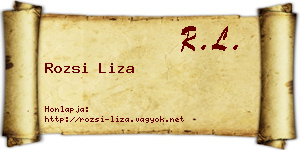 Rozsi Liza névjegykártya